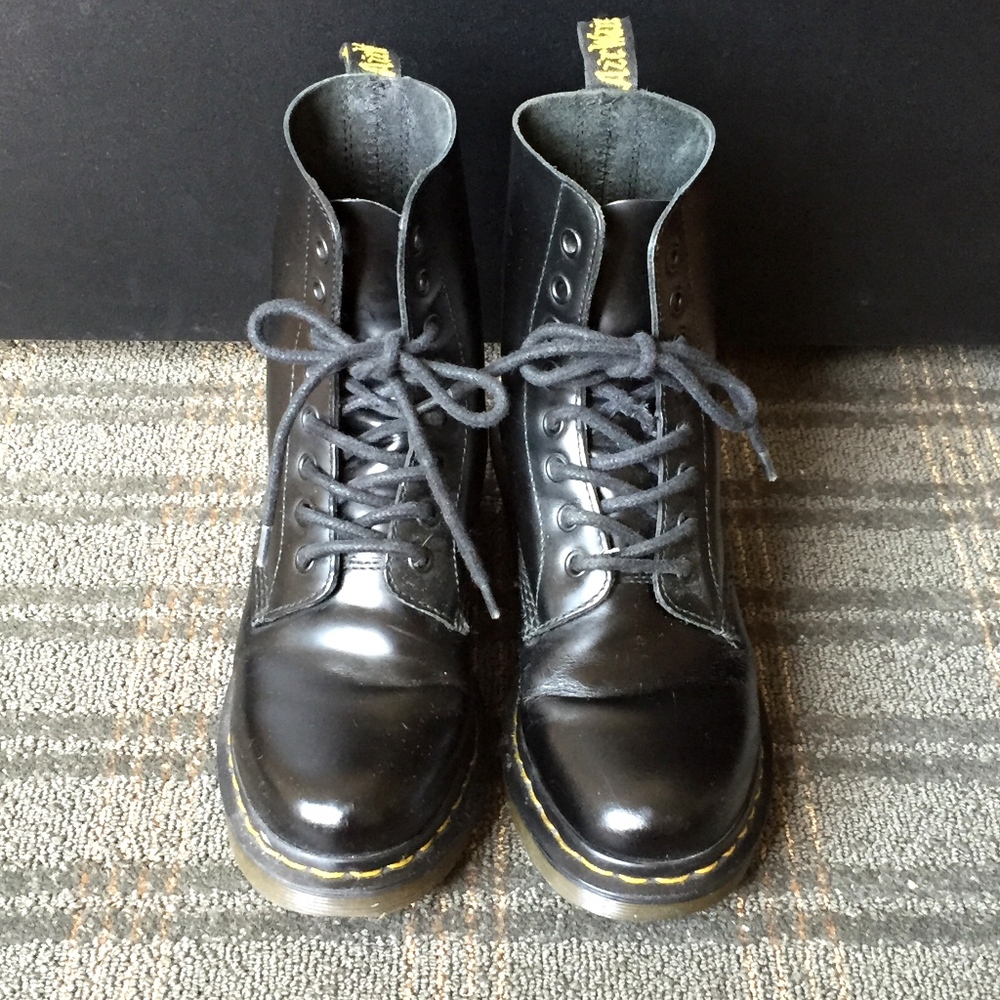Dr. Martens Black Clemency 8-eye Boots with Heel